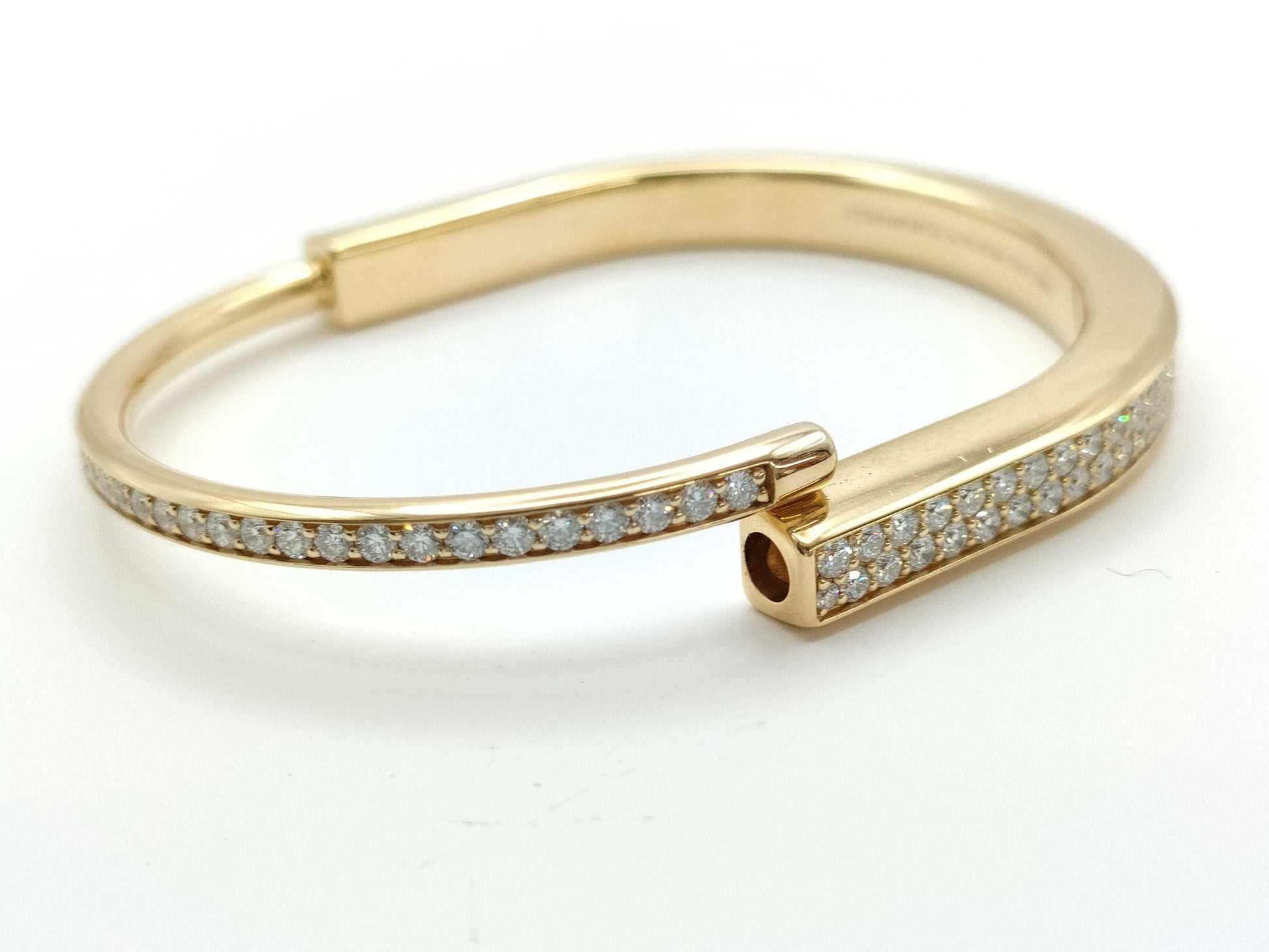 Tiffany & Co. Rock Full Diamond PG Au750 44.5g Bracelet/Bangle 