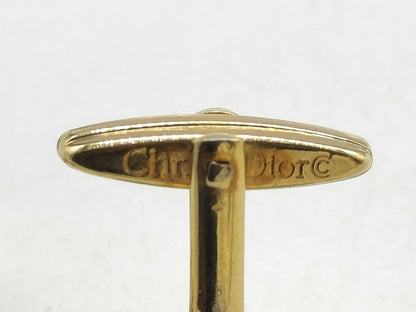 Dior CD logo rhinestone cufflinks tie clip/cufflinks