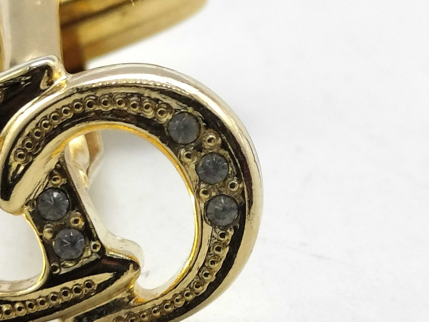 Dior CD logo rhinestone cufflinks tie clip/cufflinks