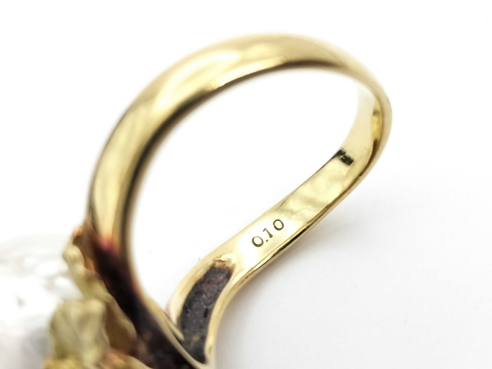 Semi-round pearl, diameter approx. 11.9mm, D0.10ct, 18K gold, 9.5g, ring 