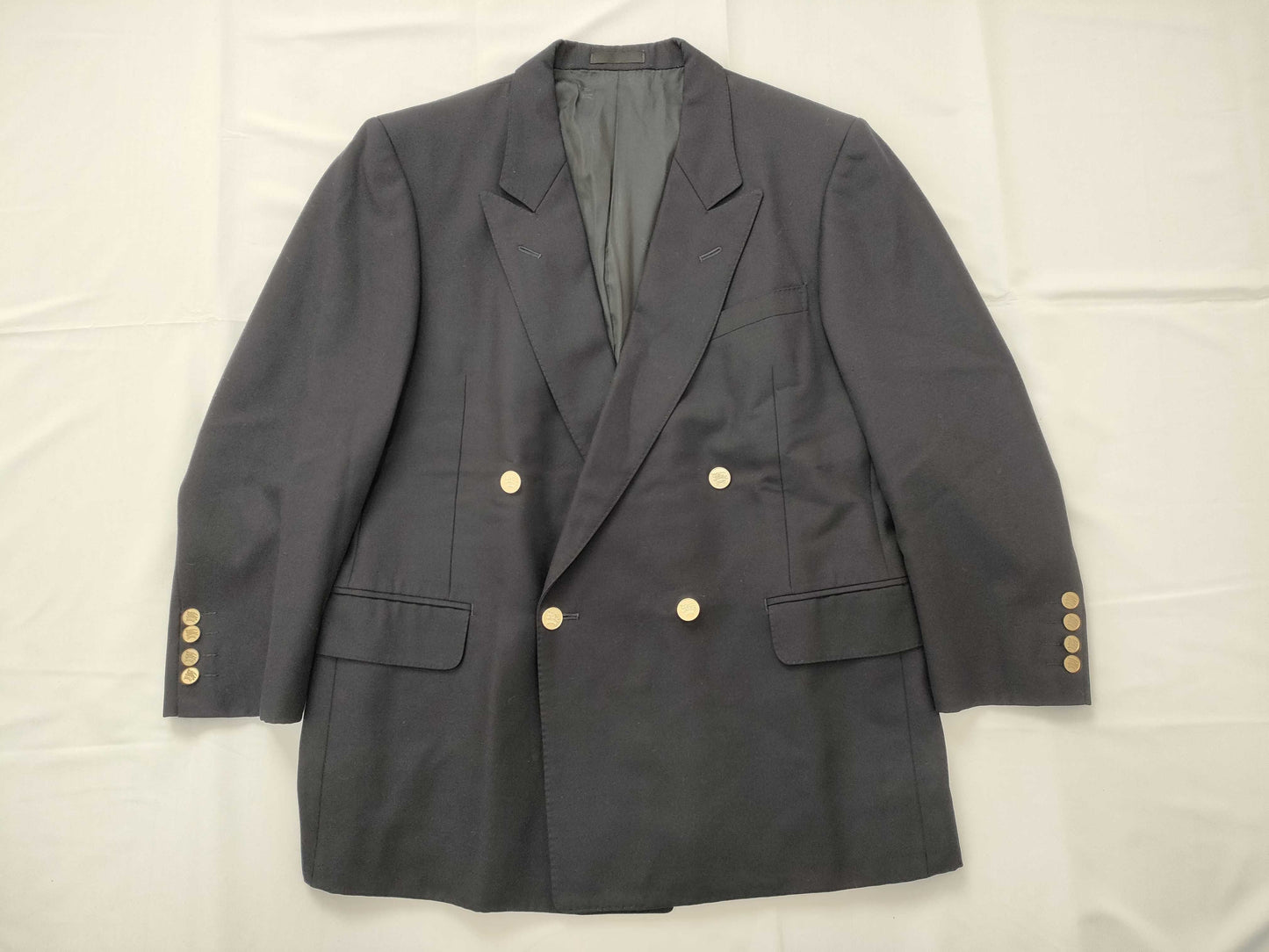 BURBERRY Gold Button Double Breasted Tailored Jacket Men's Burberry 170 Jacket