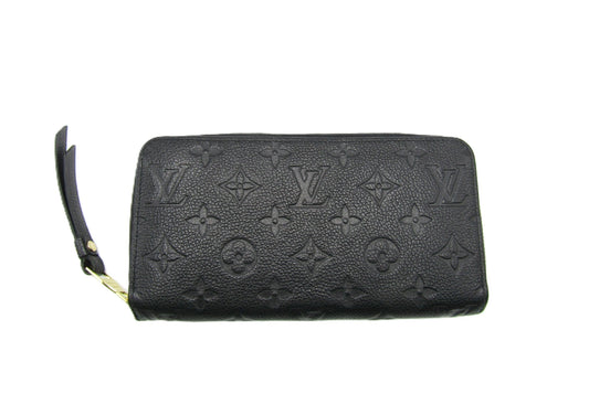 LOUIS VUITTON Monogram Empreinte LV Zippy Wallet M60571 Empreinte Noir G Hardware Wallet