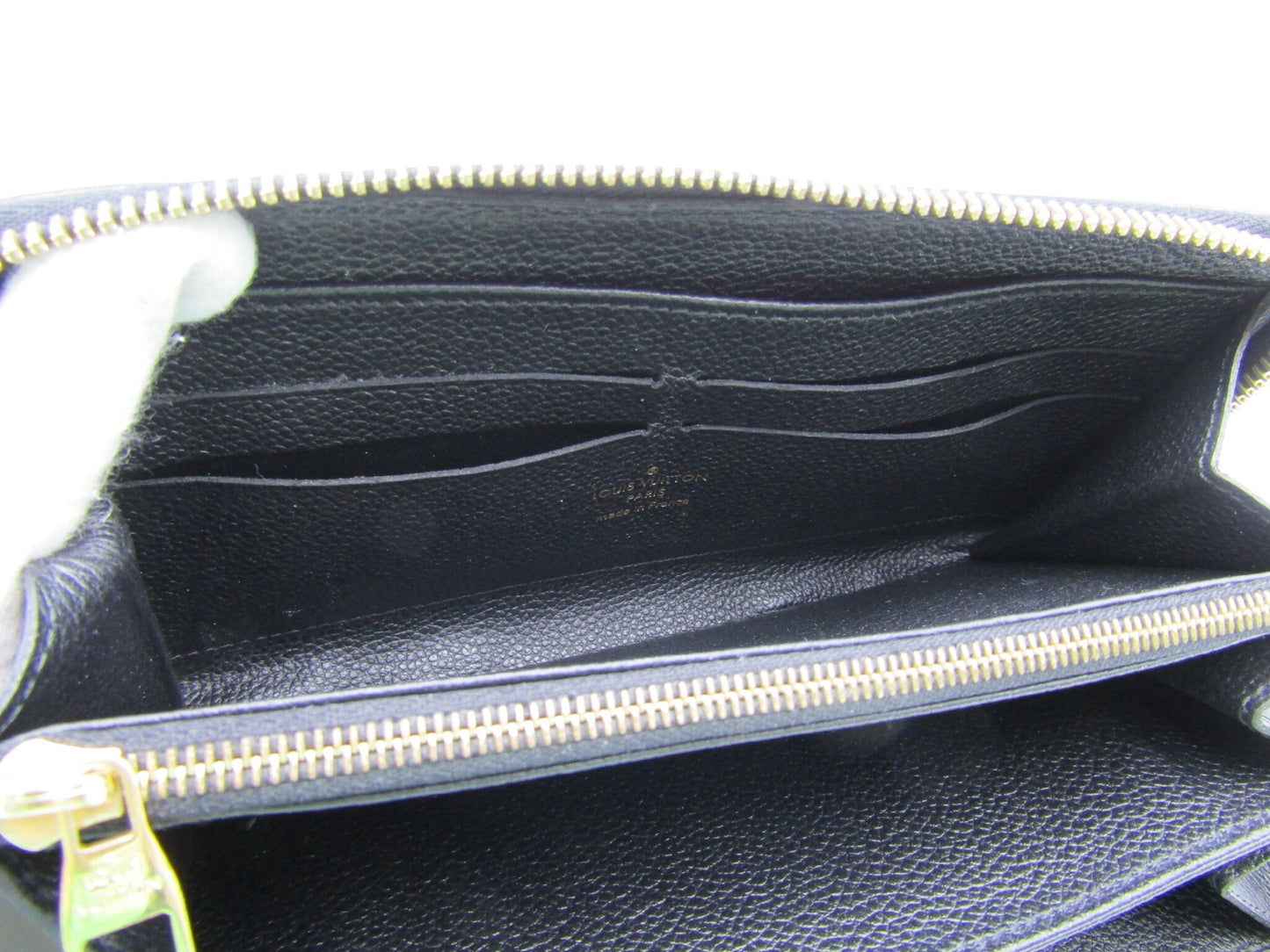 LOUIS VUITTON Monogram Empreinte LV Zippy Wallet M60571 Empreinte Noir G Hardware Wallet