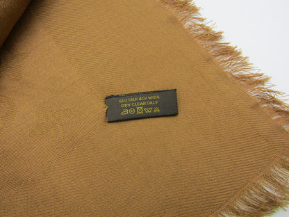 LOUIS VUITTON LV Monogram Shawl/Stole M1259 Silk/Wool Brown Other Accessories
