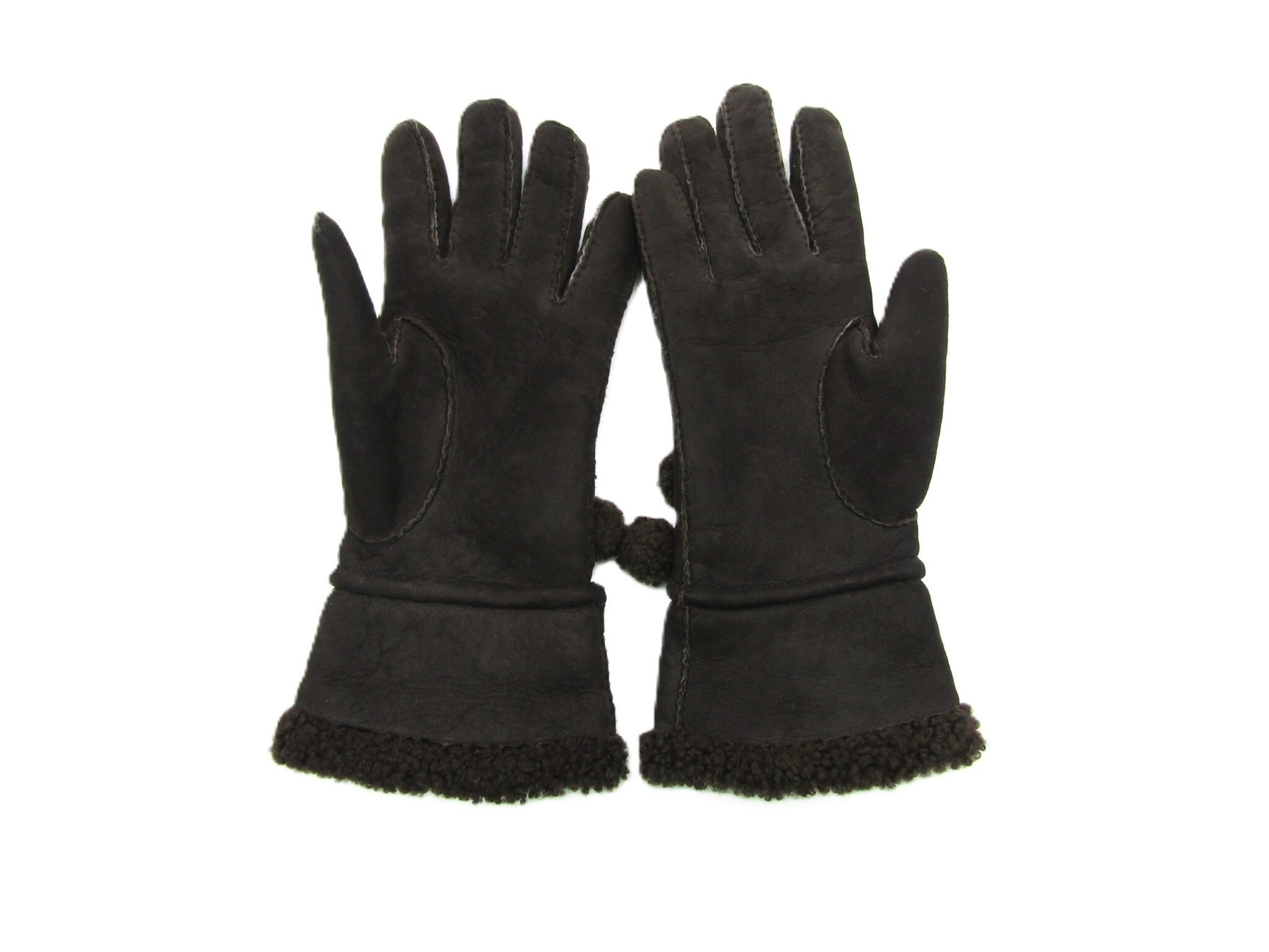 HERMES Mouton Gloves Mocha #7 Other Accessories
