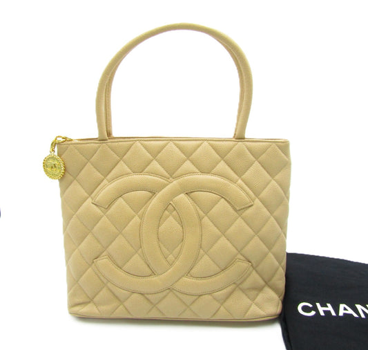 CHANEL Caviar Leather Reissue Tote A01804 Caviar Leather Beige G Hardware Handbag