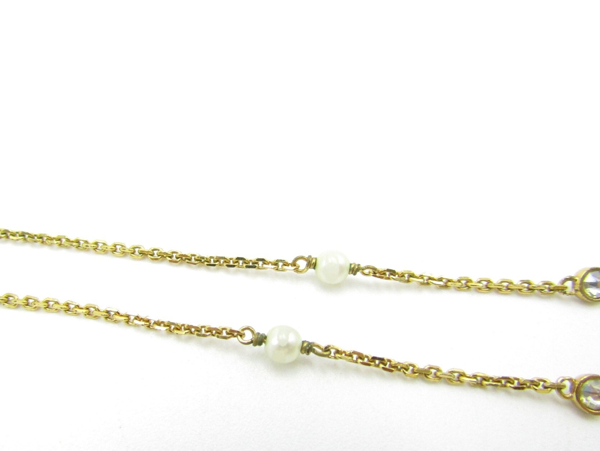 Dior Clair D Lune Necklace N1033CDLCY_D301 GP Crystal/Pearl Necklace