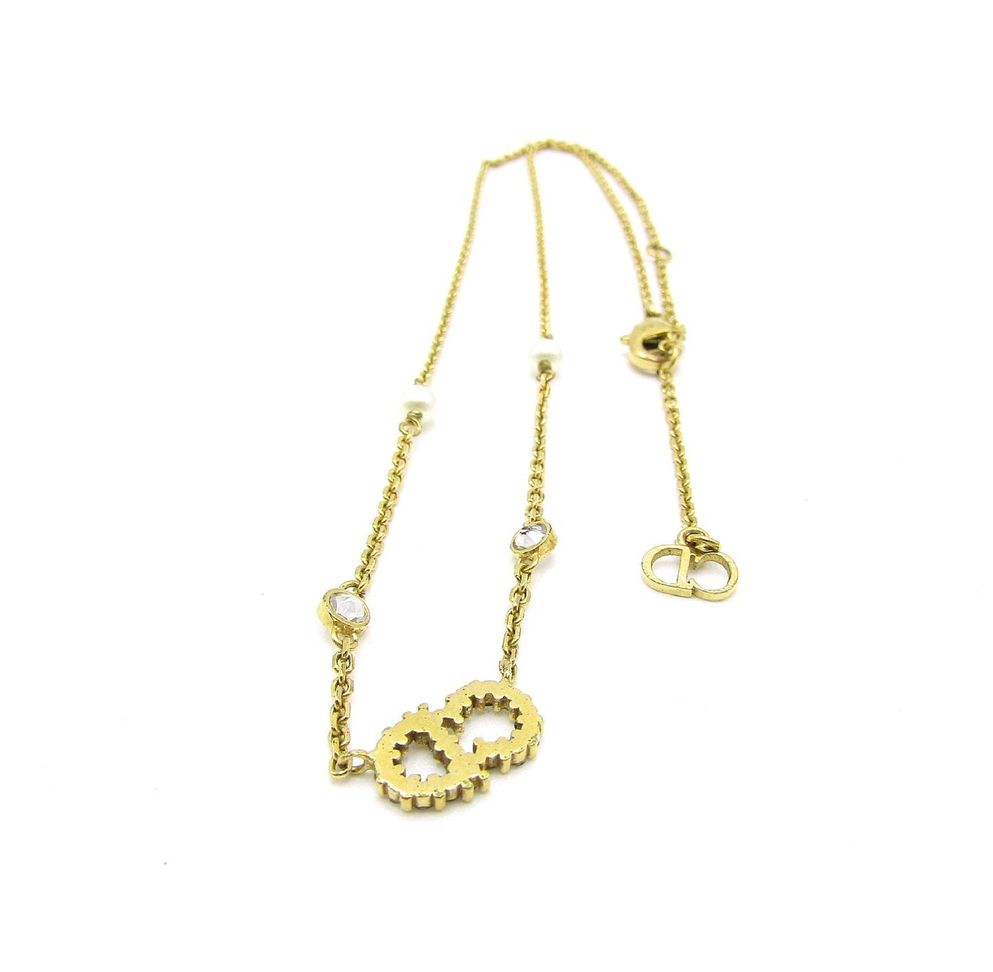 Dior Clair D Lune Necklace N1033CDLCY_D301 GP Crystal/Pearl Necklace