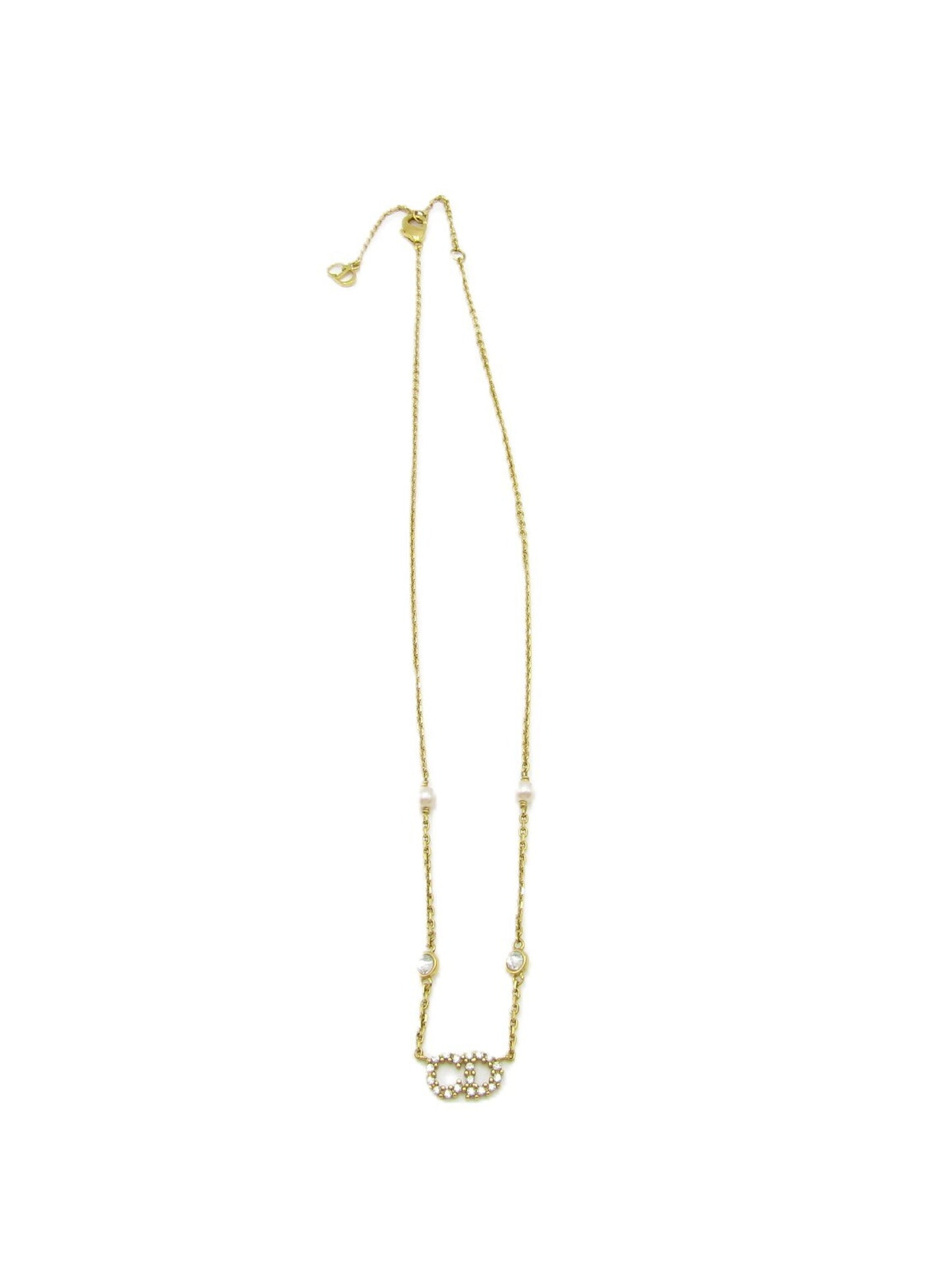 Dior Clair D Lune Necklace N1033CDLCY_D301 GP Crystal/Pearl Necklace