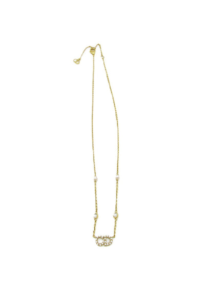 Dior Clair D Lune Necklace N1033CDLCY_D301 GP Crystal/Pearl Necklace