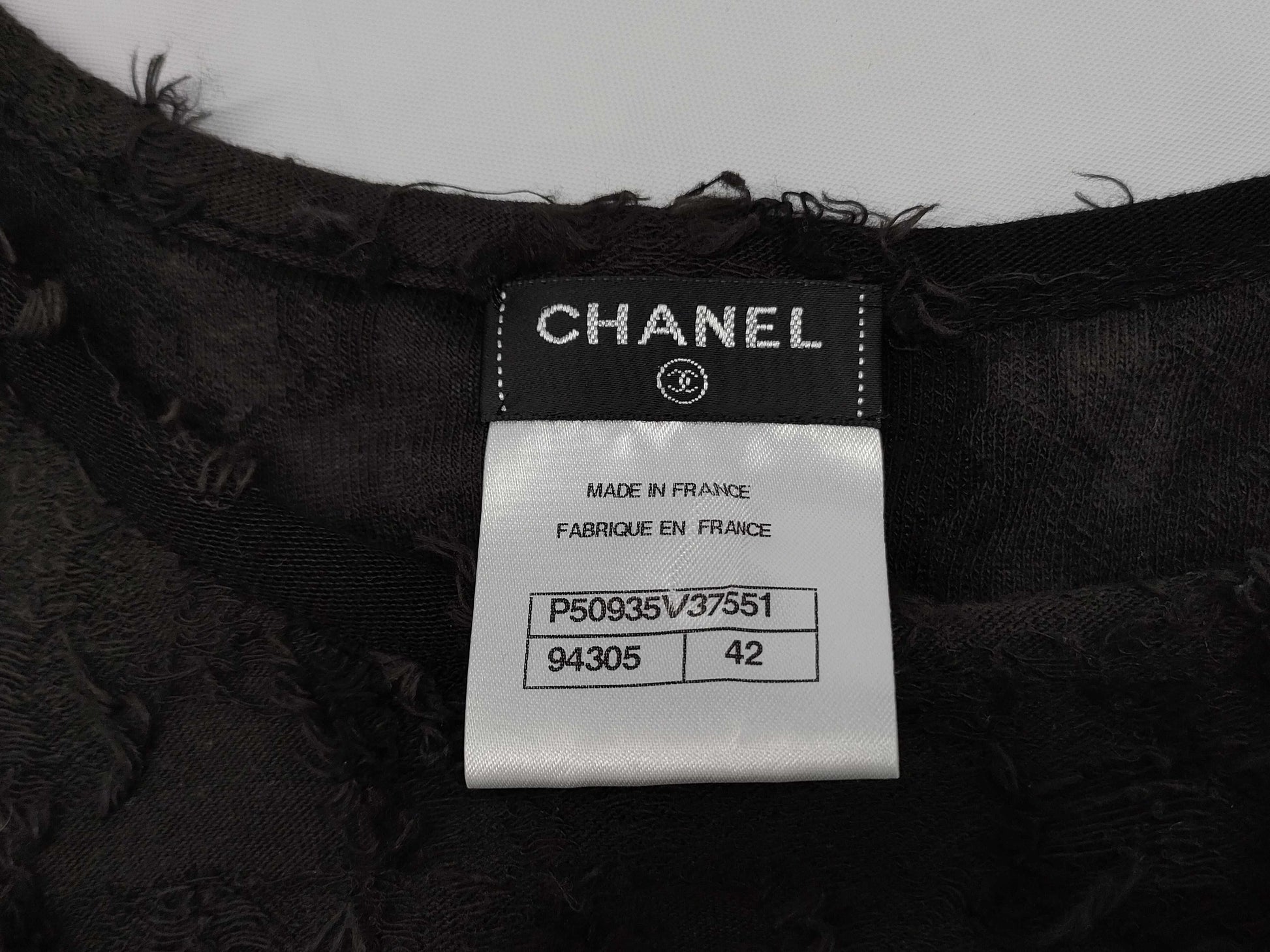 CHANEL CHANEL Tops 3/4 Sleeve Cut and Sew P50935V37551 #42 Black Camellia Top