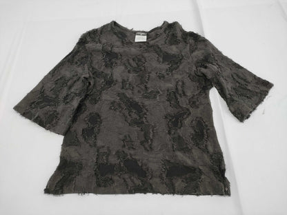 CHANEL CHANEL Tops 3/4 Sleeve Cut and Sew P50935V37551 #42 Black Camellia Top