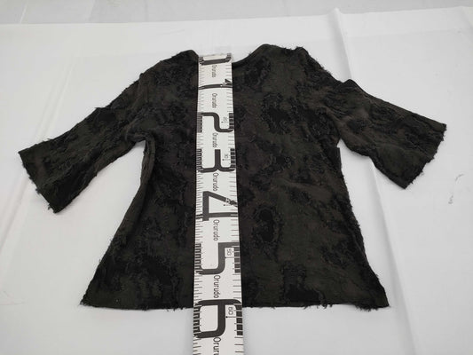 CHANEL CHANEL Tops 3/4 Sleeve Cut and Sew P50935V37551 #42 Black Camellia Top