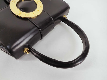 CELINE Circle Logo 2-Way Black Handbag