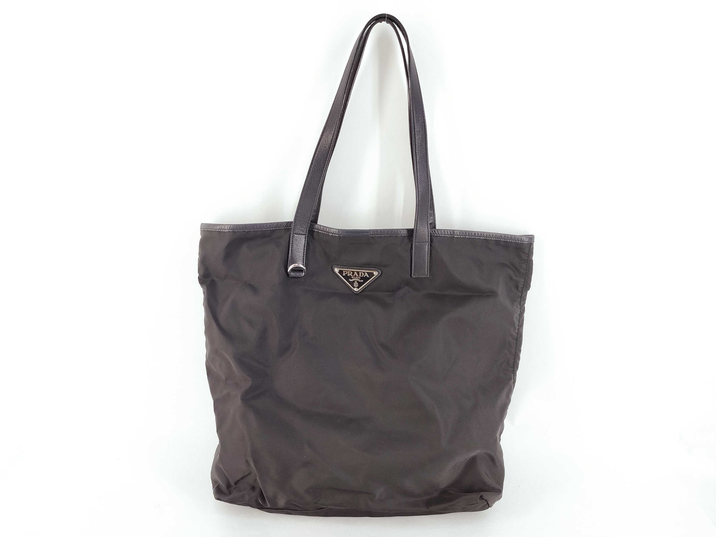 PRADA Nylon Prada Nylon Tote Bag, Black, Size W36