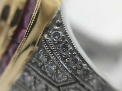 Mitsuo Kaji Enamel Ring, 2.46ct R, 0.59ct D, 17.5g PT900/K18 