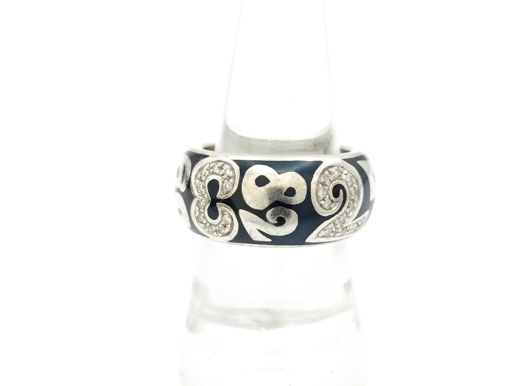 FRANCK MULLER Talisman Enamel Diamond Ring, 750 White Gold, 16.2g 