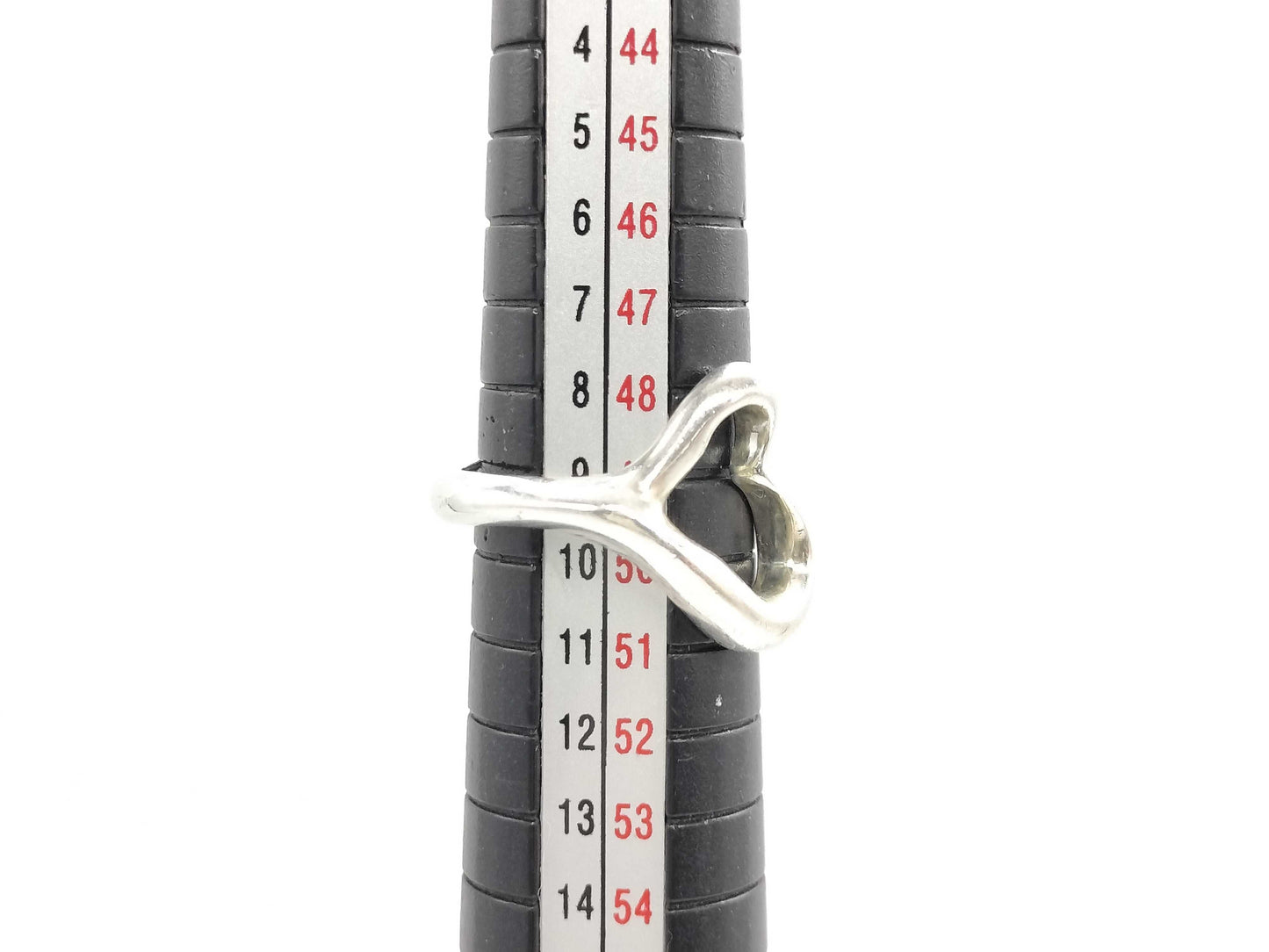 Tiffany & Co. Open Heart Sterling Silver 925 Ring, Size 50, 4.3g