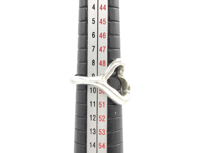 Tiffany & Co. Open Heart Sterling Silver 925 Ring, Size 50, 4.3g