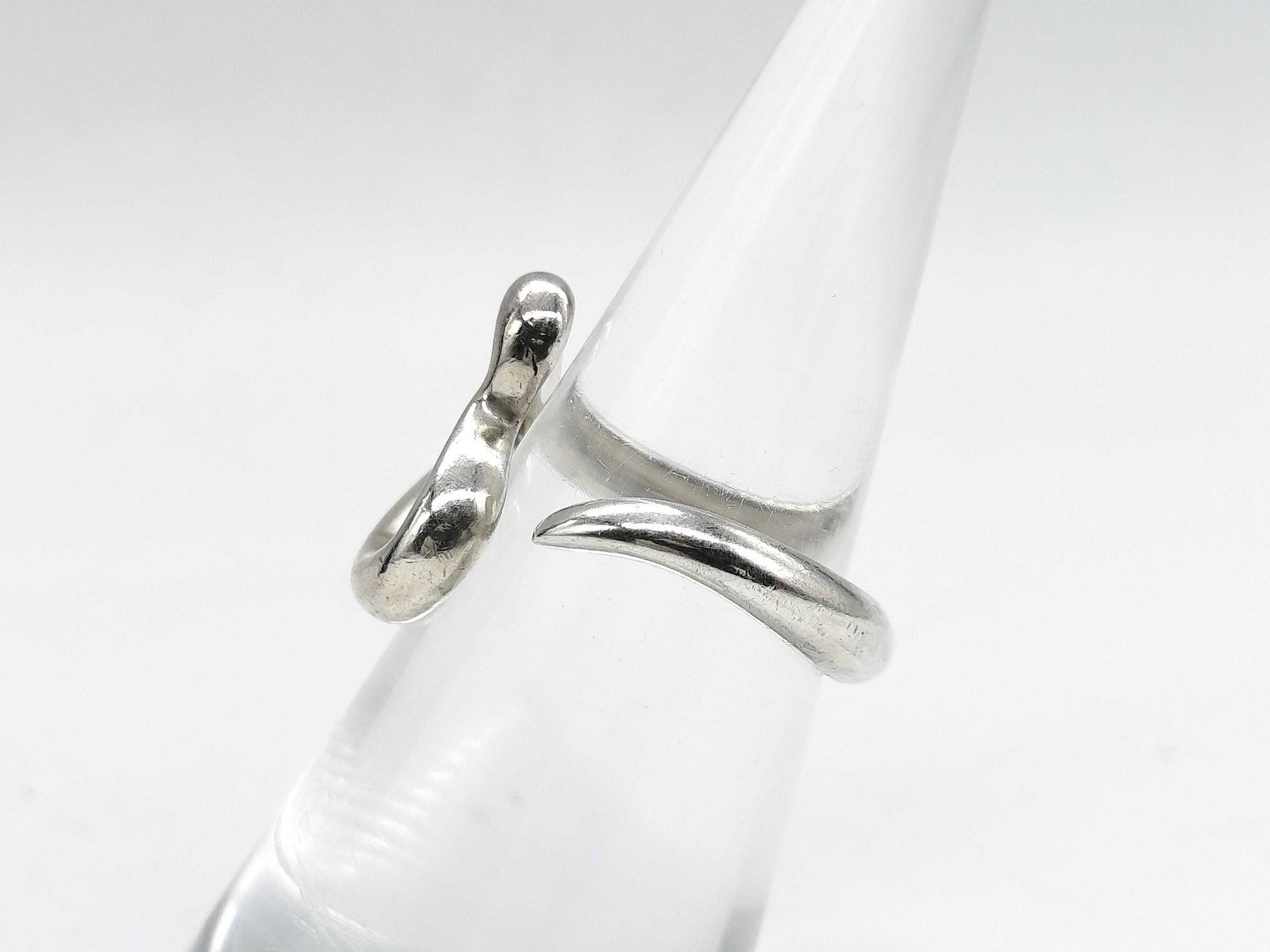 Tiffany & Co. Open Heart Sterling Silver 925 Ring, Size 50, 4.3g