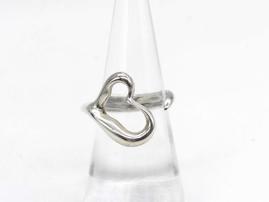 Tiffany & Co. Open Heart Sterling Silver 925 Ring, Size 50, 4.3g