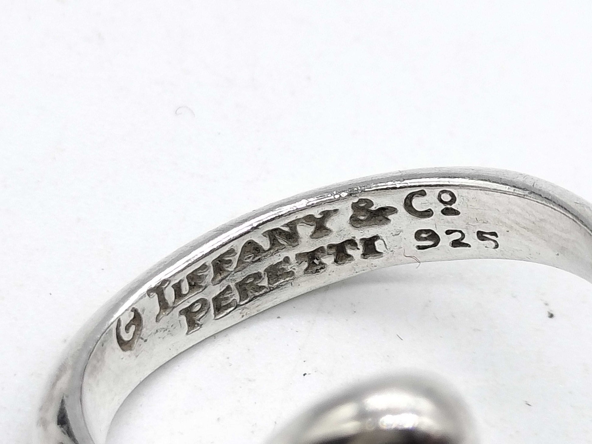 Tiffany & Co. Open Heart Sterling Silver 925 Ring, Size 50, 4.3g