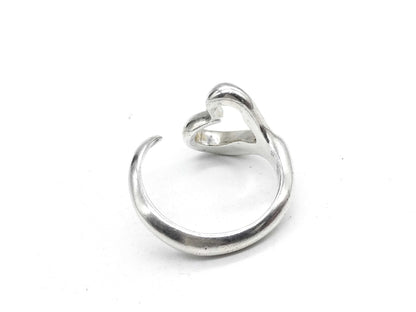 Tiffany & Co. Open Heart Sterling Silver 925 Ring, Size 50, 4.3g