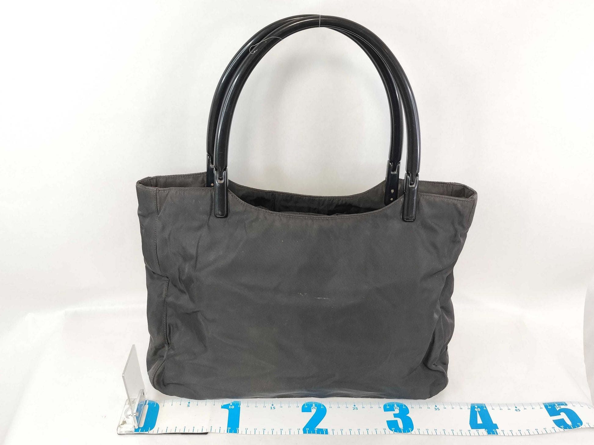 PRADA Nylon Prada Nylon Plastic Handle Hand Tote Bag Black Tote Bag