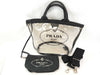 PRADA PRADA Canapa Vinyl Hand Tote Bag with Pouch