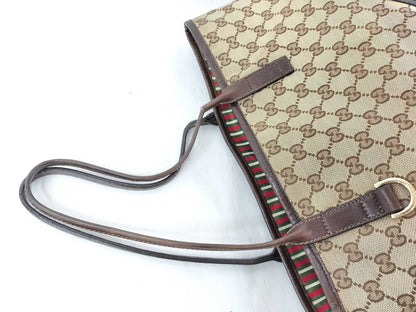 GUCCI GG Canvas Sherry Shoulder Tote Bag