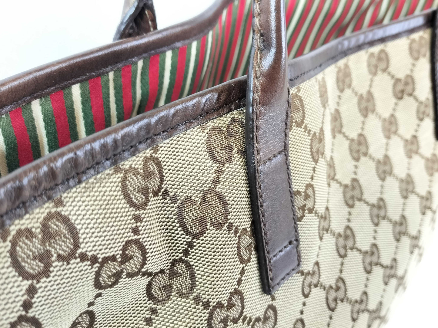 GUCCI GG Canvas Sherry Shoulder Tote Bag