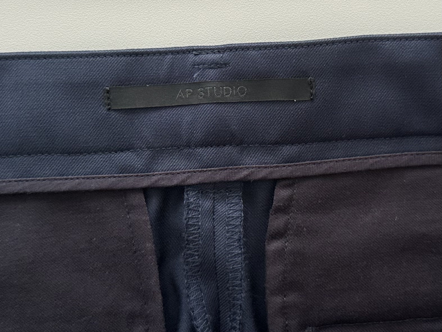 AP STUDIO Wool Slacks, Navy, Size 36, Pants