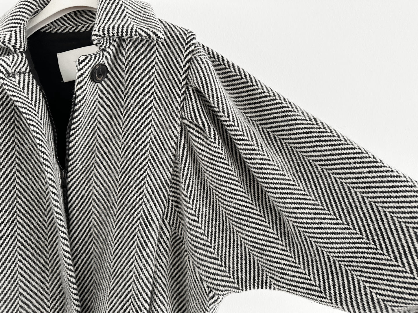 TELA Herringbone Tweed Jacket, Dolman Sleeves, Size 38