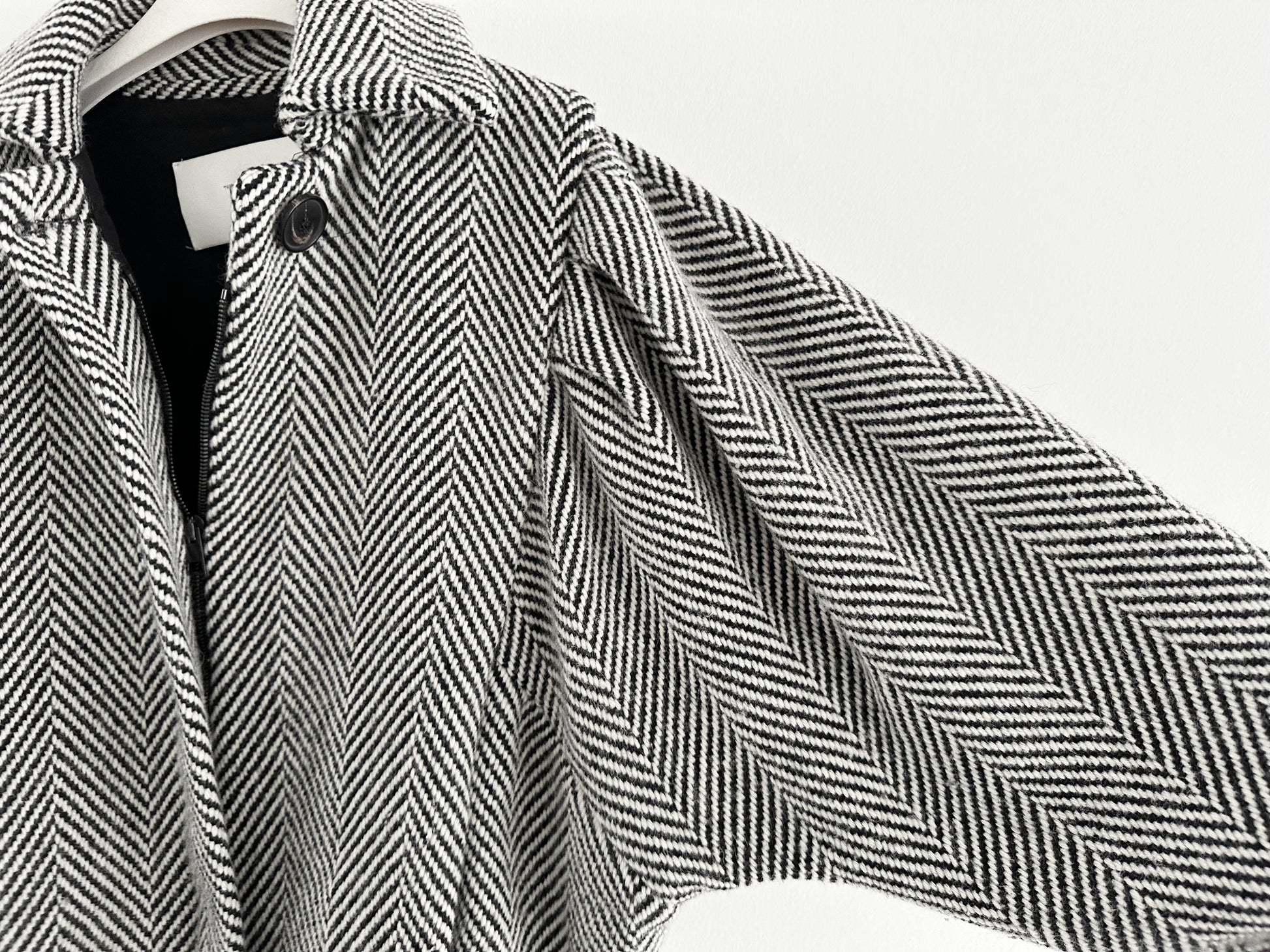 TELA Herringbone Tweed Jacket, Dolman Sleeves, Size 38