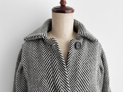 TELA Herringbone Tweed Jacket, Dolman Sleeves, Size 38