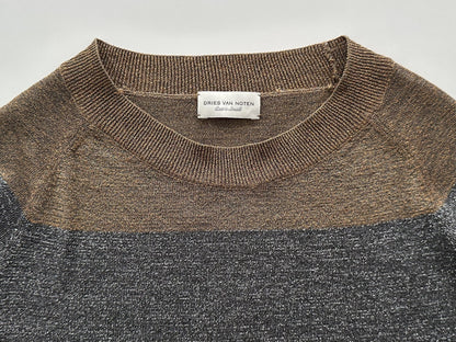 DRIES VAN NOTEN Metallic Striped Knit Top