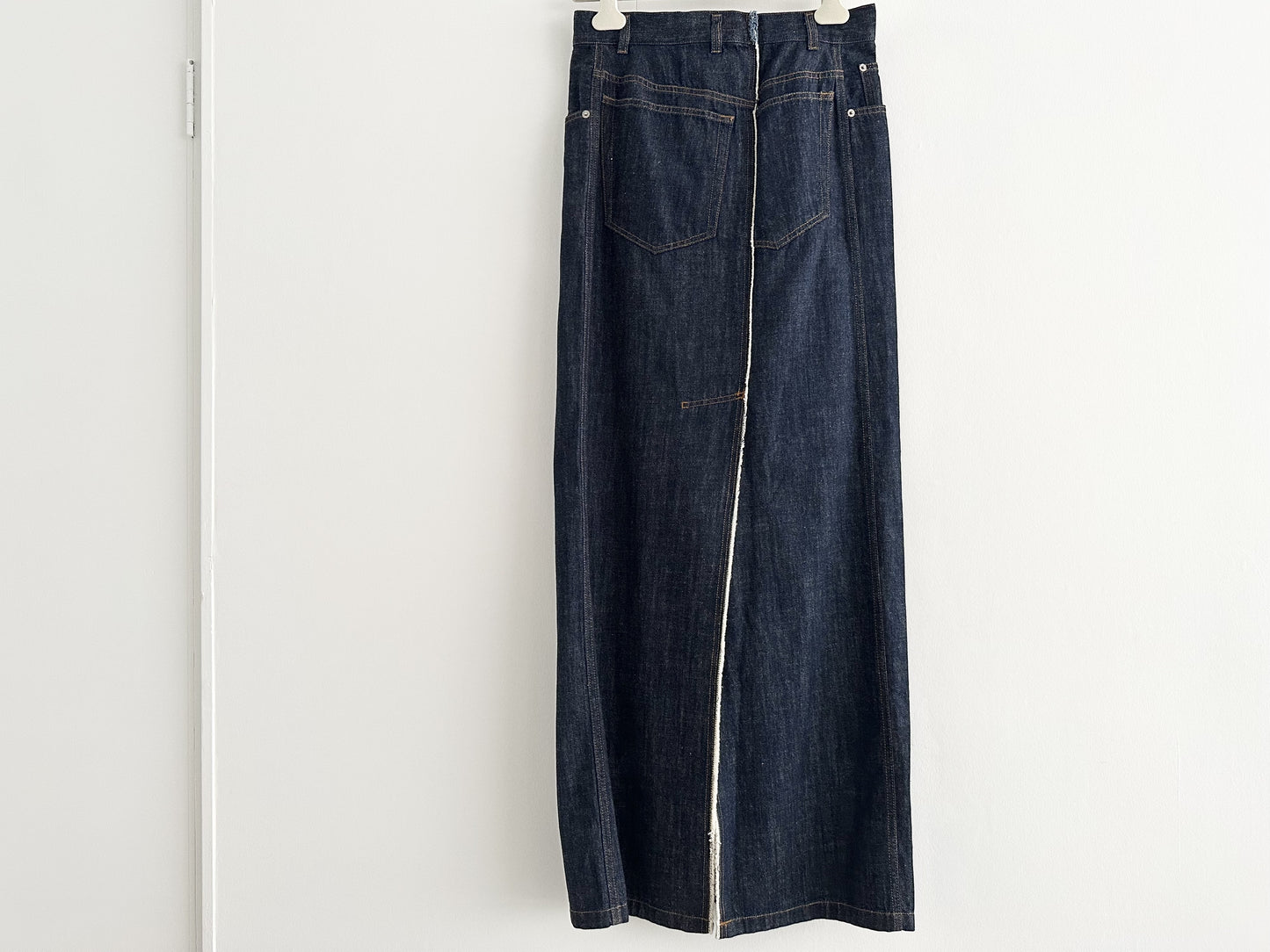DRIES VAN NOTEN denim skirt, long, size 36