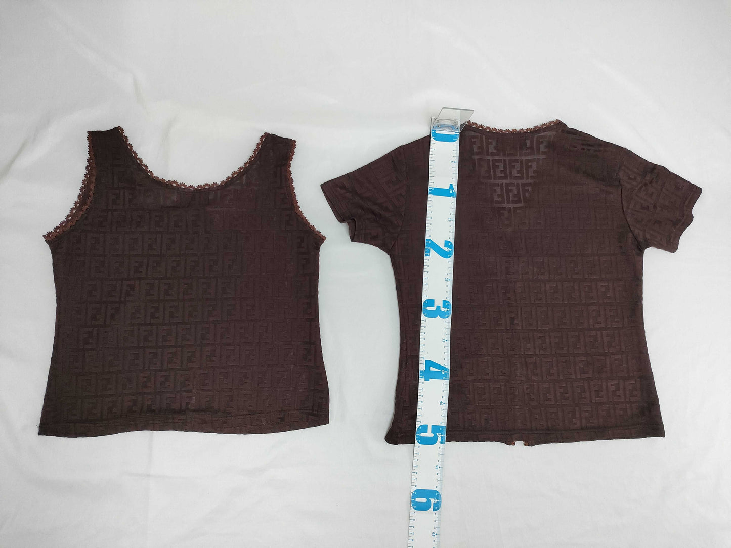 FENDI Zucca Tank Top and Cardigan Set, Burgundy Cardigan