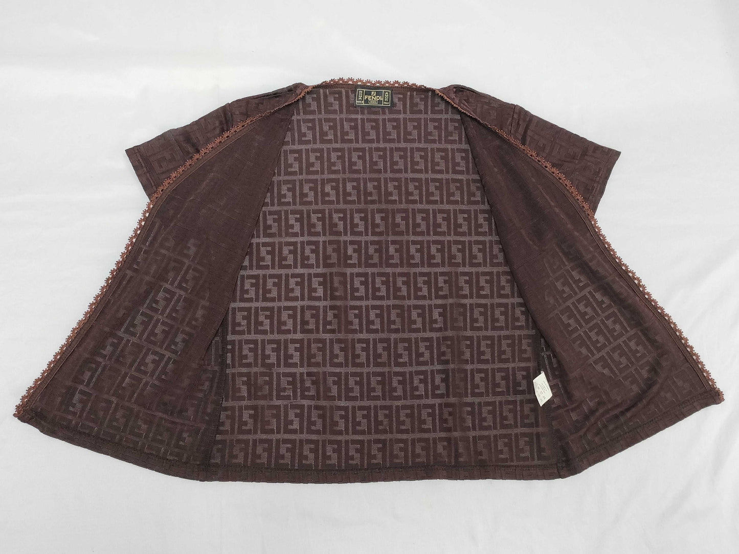 FENDI Zucca Tank Top and Cardigan Set, Burgundy Cardigan