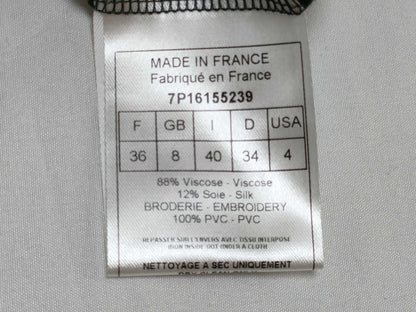 Dior Beaded T-Shirt, Short Sleeve, Blue/Black, Size 36