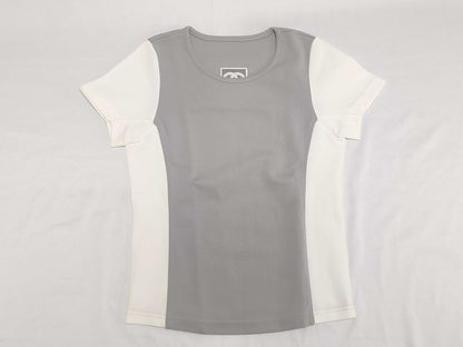 CHANEL 01P P17575V09971 Sport Line Coco Mark T-Shirt, Short Sleeve, White, Gray, Size 38