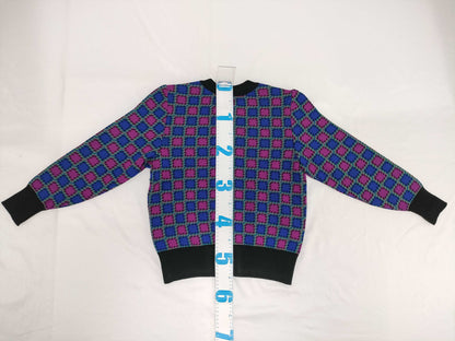 Yves Saint Laurent Check Cardigan Multi Gold Button M Cardigan