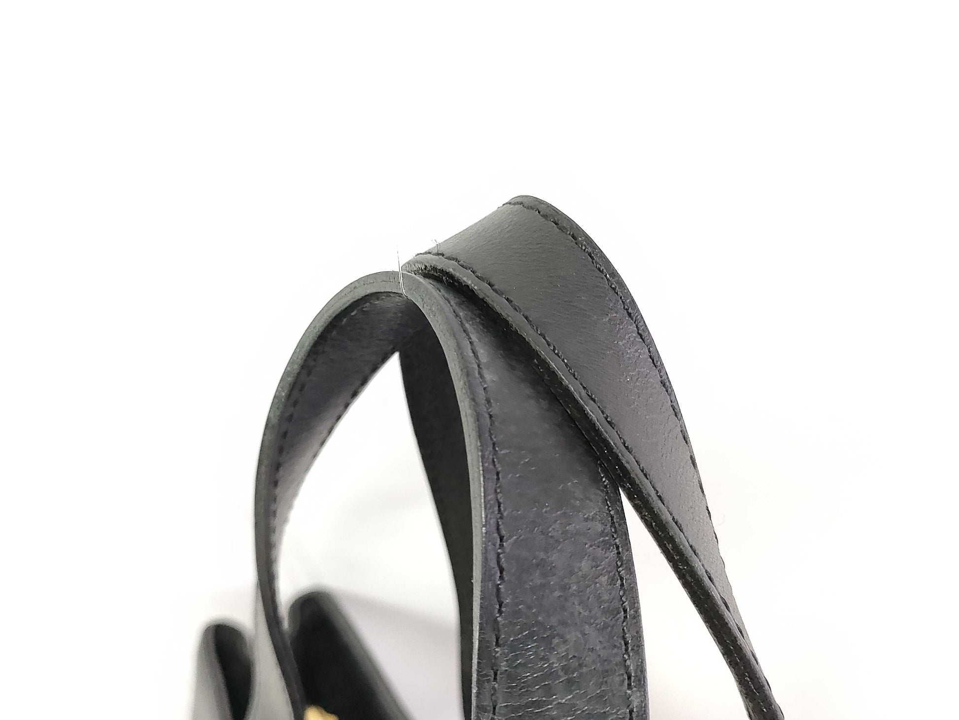 BURBERRY Nova Check Handbag Leather Black Tote Bag