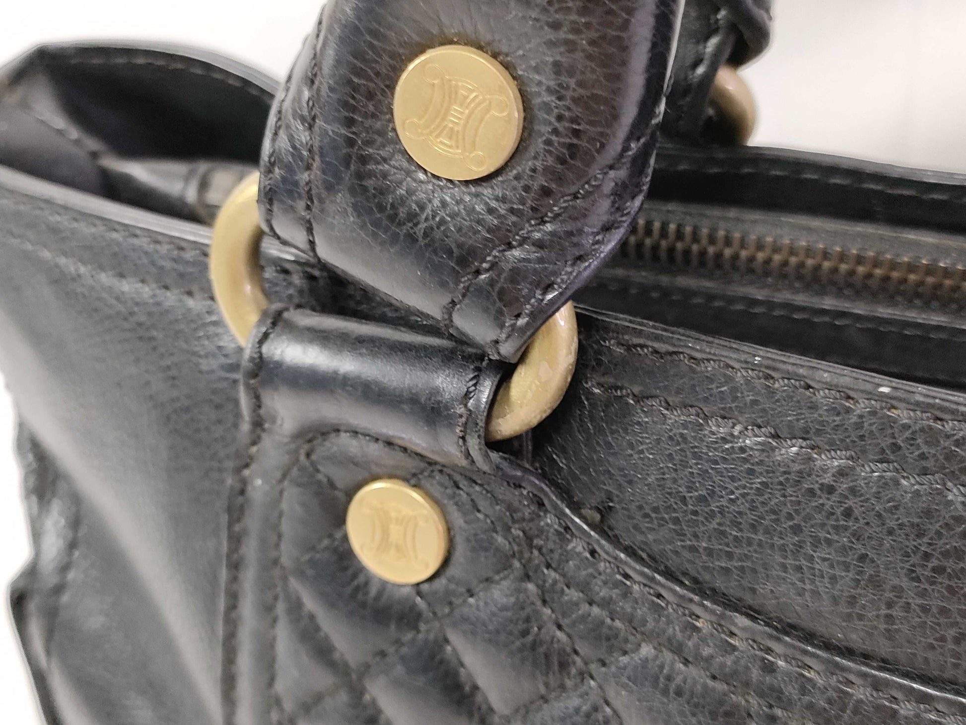 CELINE Boogie Bag Handbag Quilted Leather Black Handbag