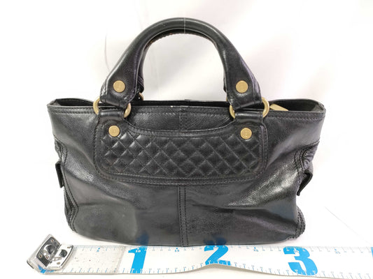CELINE Boogie Bag Handbag Quilted Leather Black Handbag