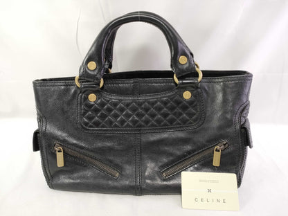CELINE Boogie Bag Handbag Quilted Leather Black Handbag