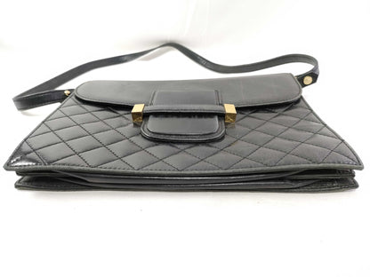 Yves Saint Laurent Quilted Shoulder Bag in Black Leather