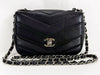CHANEL Black Caviar Chevron Shoulder Bag, W18cm x H12cm x D6cm, Approx. 24th Series [Sealed], Silver Hardware, Excellent Condition, Item No. 24200973