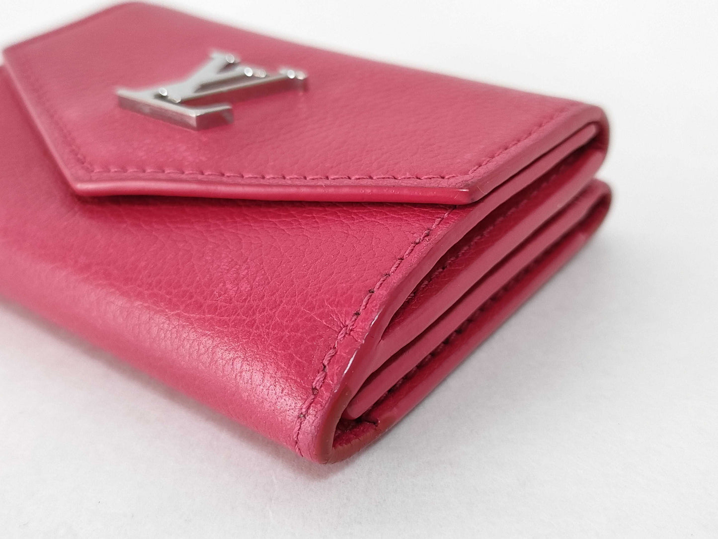 LOUIS VUITTON Louis Vuitton Portefeuille Lock Mini Taurillon Leather RFID Folding Wallet