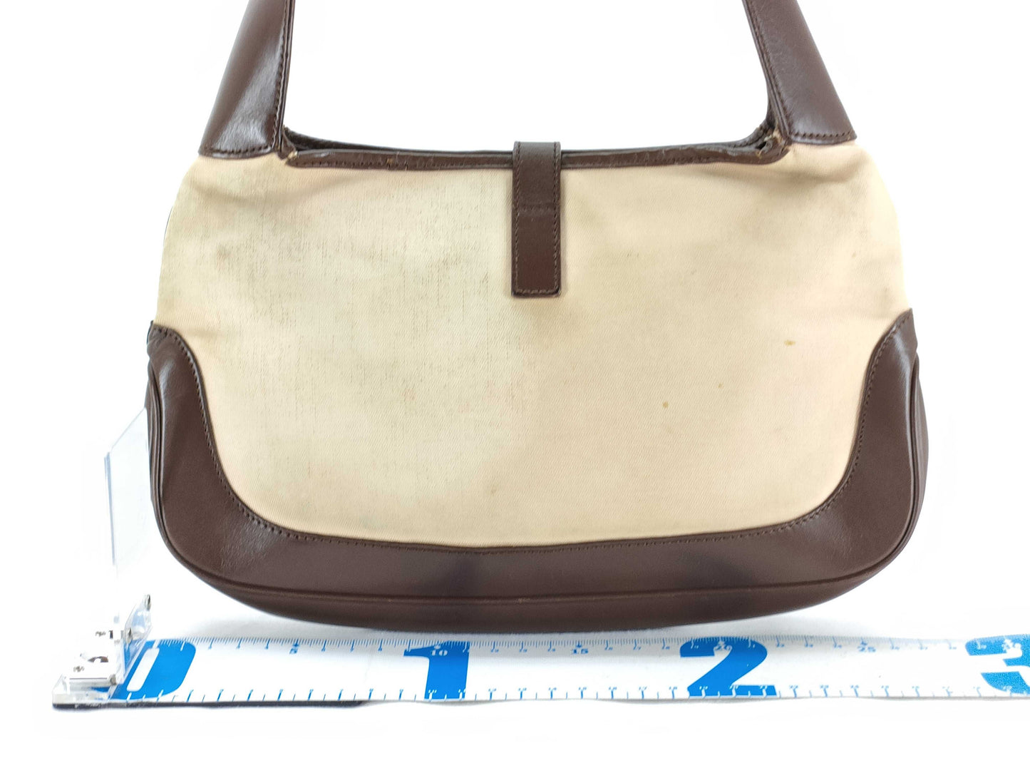 GUCCI Jackie Leather Handbag 001.3735 Beige, Brown